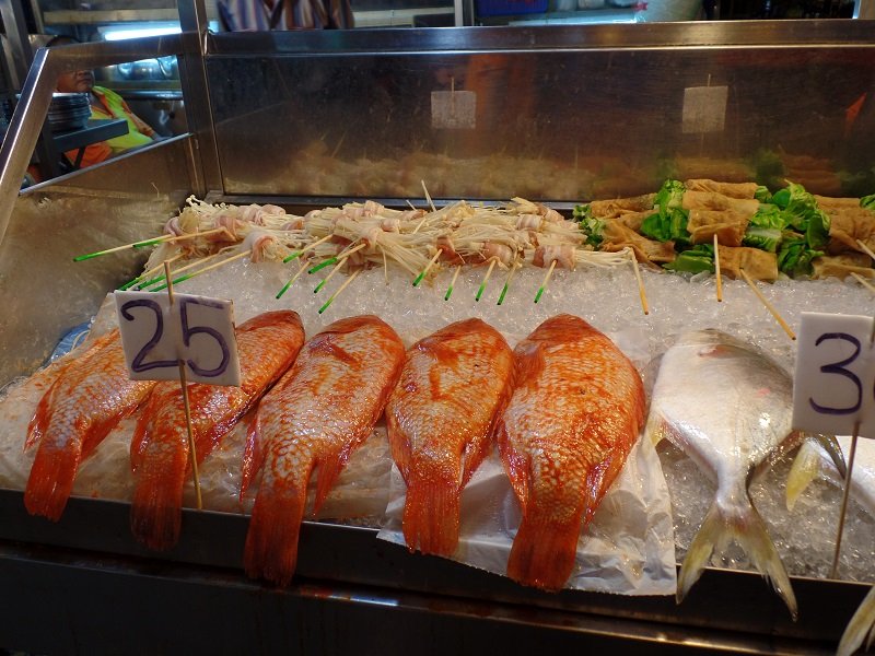 Seafood at Jalan Alor food street in Bukit Bintang
