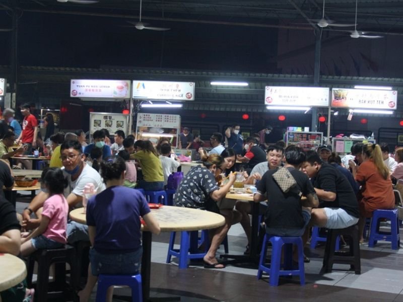 hawker food market in muar